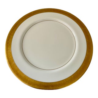 Vintage Mikasa "Harrow" Bone China With Gold Band Dinner Plates- Set of 7 For Sale