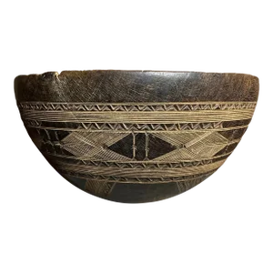 Large African Carved Fulani Wooden Bowl