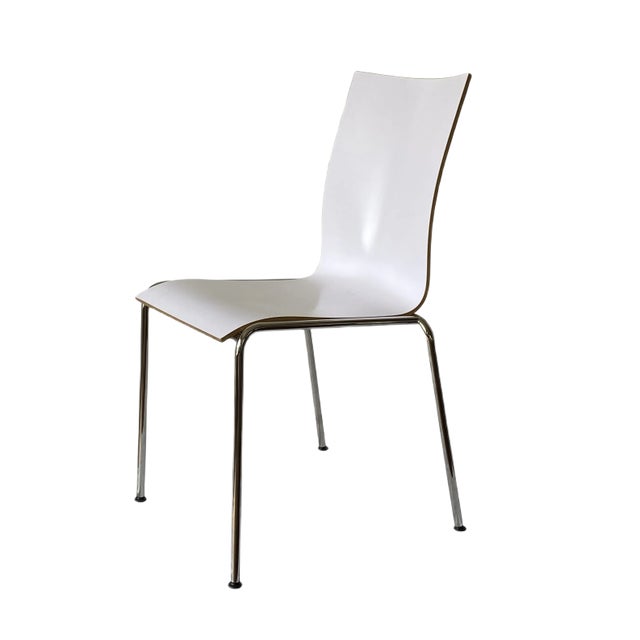 Danish Green & White Side Chair by Erik Magnussen for Engelbrechts, 1990s For Sale