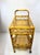 Vintage Bamboo and Cane Two-Tier Bar Cart With Brass Casters For Sale - Image 10 of 13