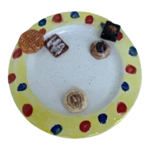 Vintage Hand Made Pottery Cookie Maker Plate