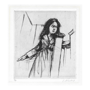 1967 Sigmund Abeles at the Top of the Stairs Etching