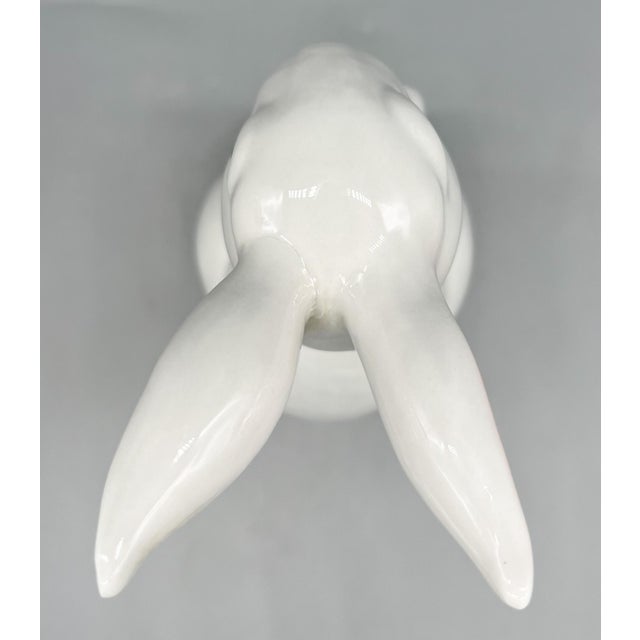 1975 Fitz & Floyd White Porcelain Rabbit Sculpture – Cottagecore • Whimsical • Figurative • Easter For Sale - Image 10 of 11