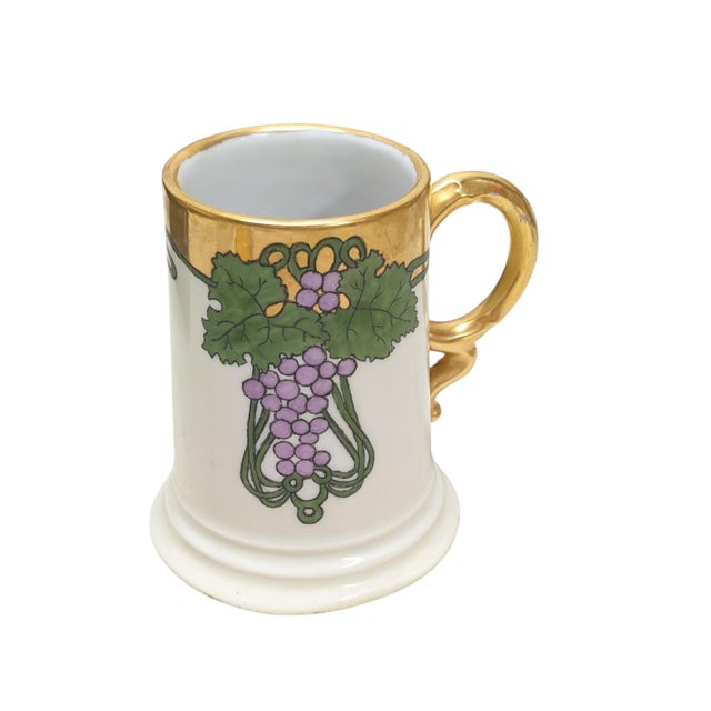 1915 Rosenthal Ceramic Tankard Stein Glass With Gold Rim. Dated on bottom, along with Santa Maria, CA