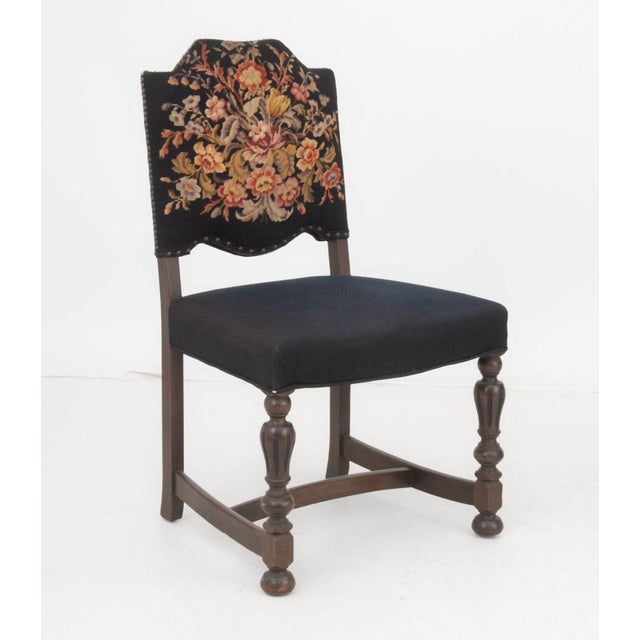 Floral Needlepoint Upholstered Dining Chairs, 6 For Sale - Image 11 of 14