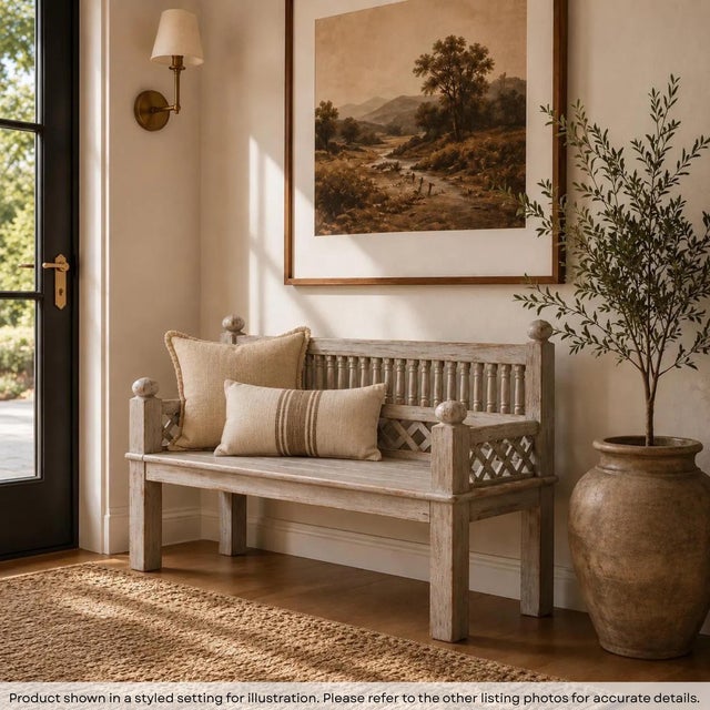 Transform your home into a sanctuary of timeless elegance with our Farmhouse Reclaimed Wood Settee. This magnificent 63...