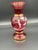 Ruby Red Mary Gregory–Style Enamel Vase With Gold Trim For Sale In Detroit - Image 6 of 7