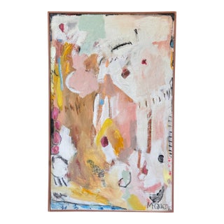 Large Mixed Media Abstract Painting by Virginia Artist Mary McQuate For Sale