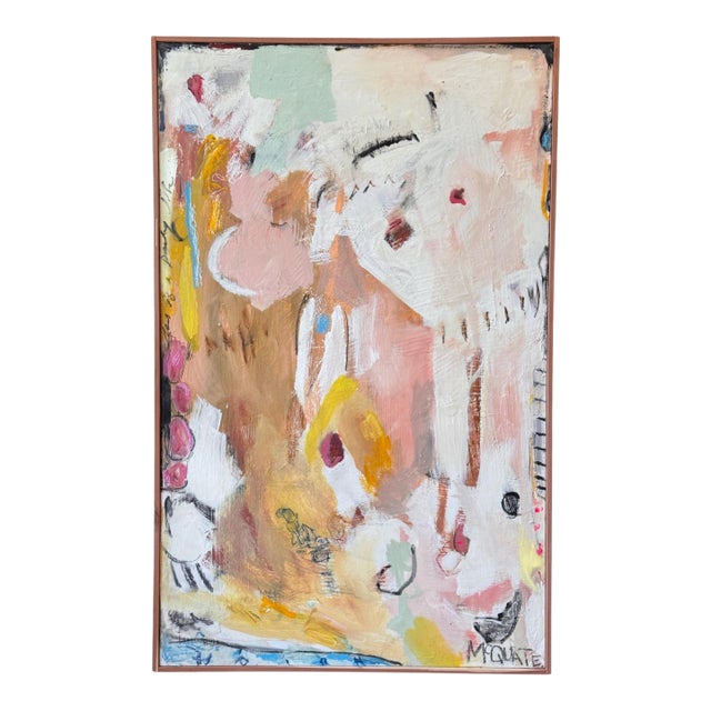 Large Mixed Media Abstract Painting by Virginia Artist Mary McQuate For Sale