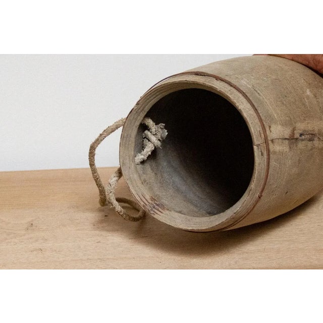 Wood Tribal Ghee Vessel-Veriya For Sale - Image 7 of 9