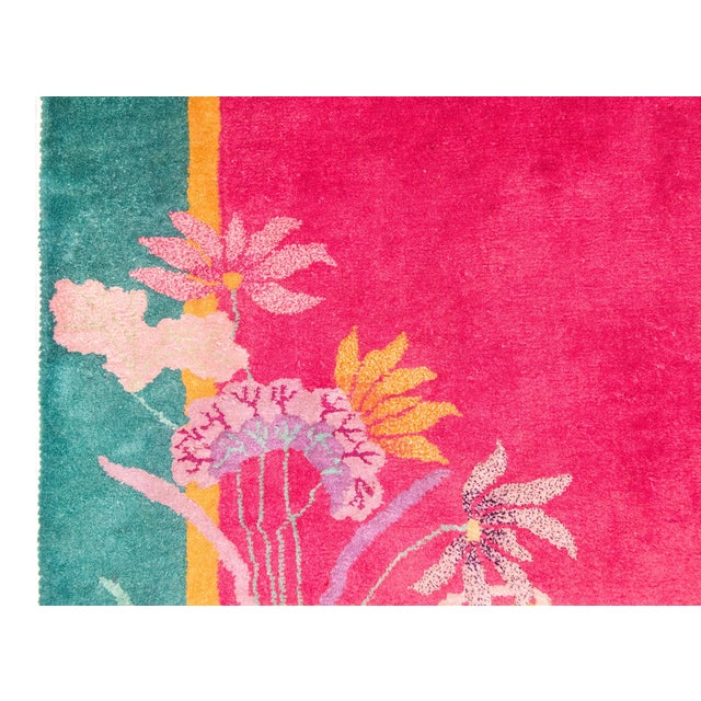 Magenta Early 20th Century Chinese Art Deco Rug For Sale - Image 8 of 15