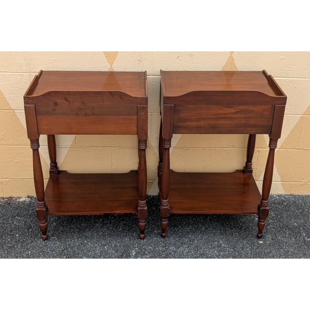 Wood Mid 20th Century Pair of Henkel Harris Cherry Nightstands For Sale - Image 7 of 12