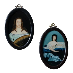 Chinese Export Portraits, 19th Century - a Pair