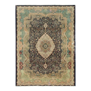 Large Vintage Tabriz Wool Rug - 9`8" X 13`1" For Sale