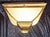 Metal Vintage Ceiling Lamp with Brass Frame and Opaque White Glass Panes, 1980s For Sale - Image 7 of 9