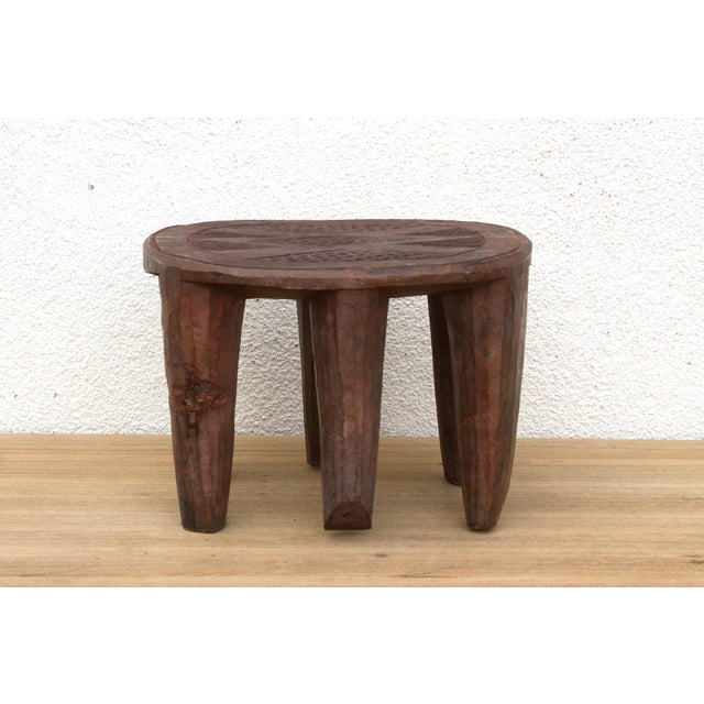 Small Carved Bida African Stool For Sale In Los Angeles - Image 6 of 9