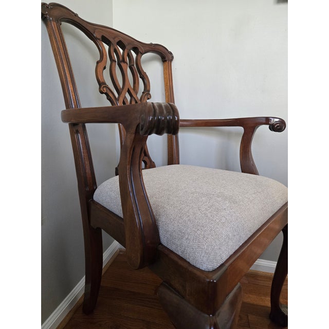 Exceptional Craftsmanship & Timeless Design! Discover an exquisite set of eight Kindel Chippendale dining chairs crafted...