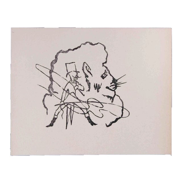Mino Maccari, The Tamer of Lions, Original Linocut, 1951 For Sale