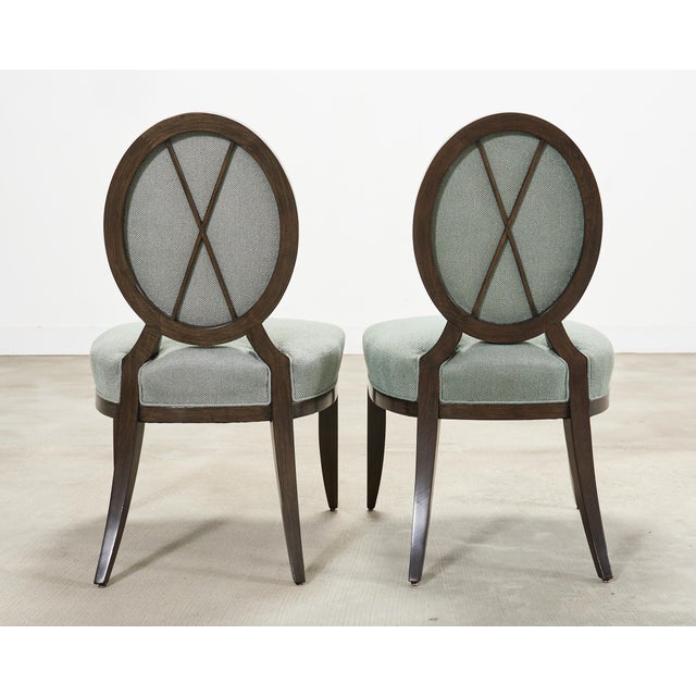 Set of Six Barbara Barry for Baker Oval X-Back Dining Chairs For Sale - Image 9 of 16