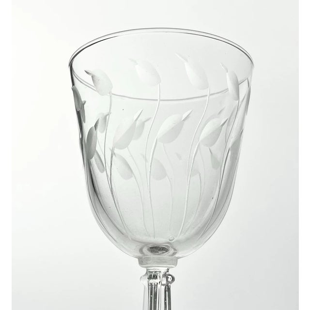 1950s 1950s Libbey “Crystal Leaf” Set of 7 Wine Glasses For Sale - Image 5 of 5