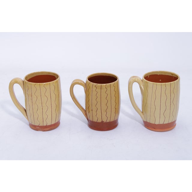 1980s Williamsburg Mugs With Scratch Flower Design Stamped - Set of Three For Sale - Image 4 of 13