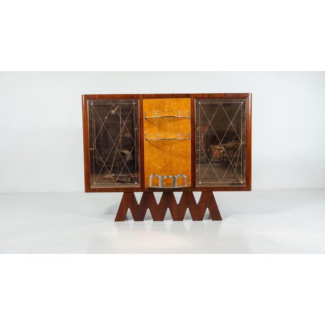 Mid-Century Modern Wooden Italian Bar attributed to Osvaldo Borsani, 1950s For Sale - Image 6 of 11