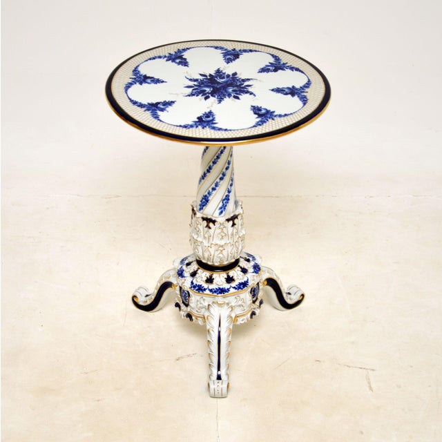 Antique Dresden Style Porcelain Side Table, 1960 For Sale - Image 13 of 13