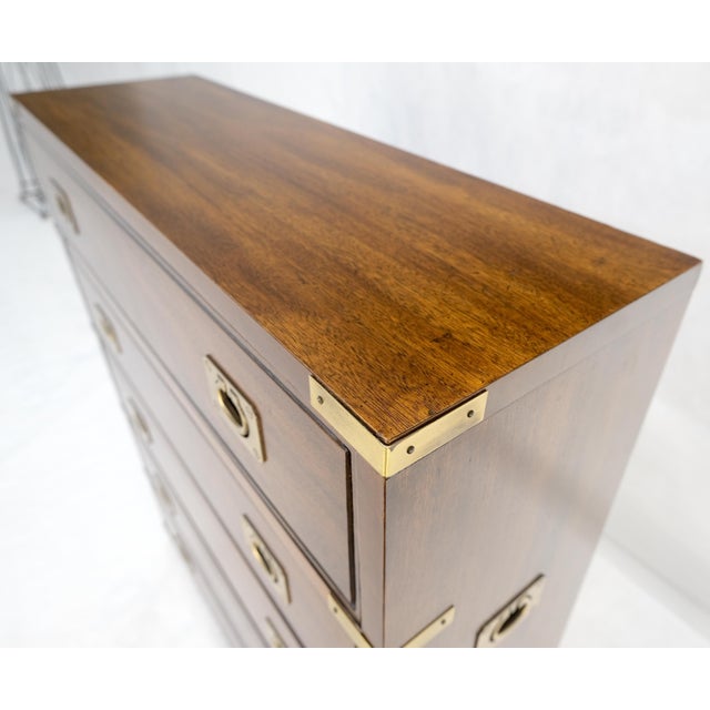 Wood Thomasville Fine Shallow Low Profile 5 Drawer 34" High Chest Dresser Console For Sale - Image 7 of 17