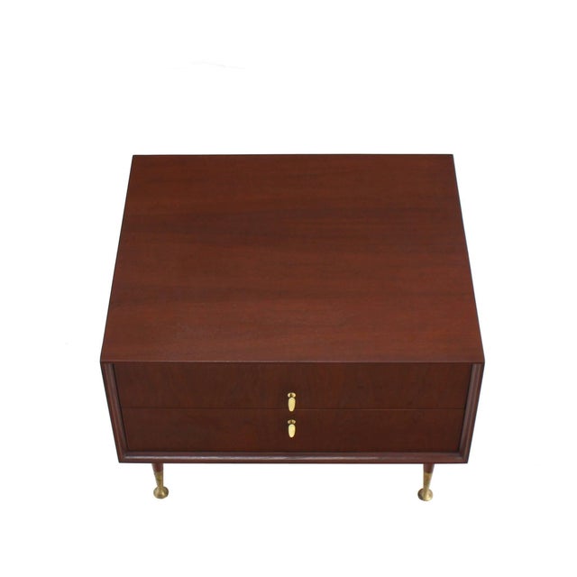 Mid-Century Modern Edmond J. Spence Large Square Two Drawer Cabinet End Table Nightstand Stand For Sale - Image 3 of 8