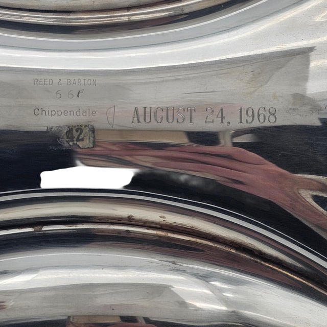 Reed & Barton Chippendale-Style Silver Plate Three-Section Relish Dish, 10.5" For Sale - Image 9 of 9