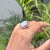 9.01ct Ethiopian Fire Opal, Multi-Sapphire and Diamond Antique 18k White Gold Ring Size 4 For Sale In New York - Image 6 of 18