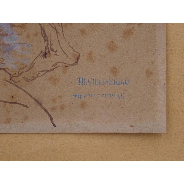 Paper Théodore Chassériau, Preparatory Drawing, 1850s, Chalk & Pencil on Paper For Sale - Image 7 of 12