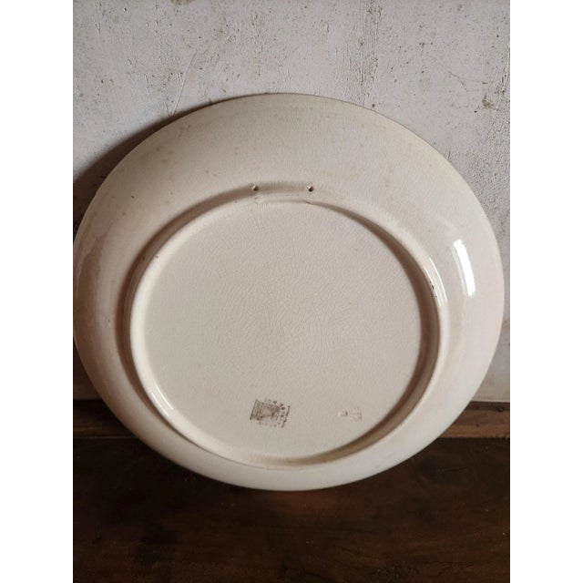 Vintage French Floral Terre de Fer Decorative Plates from Boulenger & Choisy Le Roi, 1900s, Set of 2 For Sale - Image 9 of 10