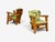 Wood Stig Sandqvist, Brutalist Lounge Chairs, Pine, Green Fabric, Sweden, 1960s For Sale - Image 7 of 15