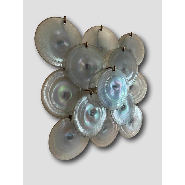 Iridescent Murano Glass Wall Lamp Italy, 1970s For Sale - Image 4 of 13