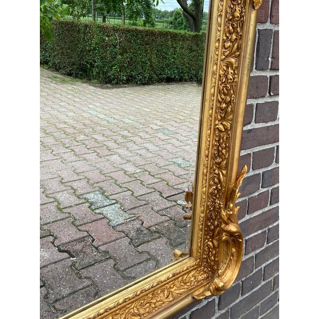 Late20C French Artisan Louis XVI Gold Wood Floor Mirror-Pair For Sale - Image 13 of 16