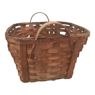 Splint Wood Basket For Sale