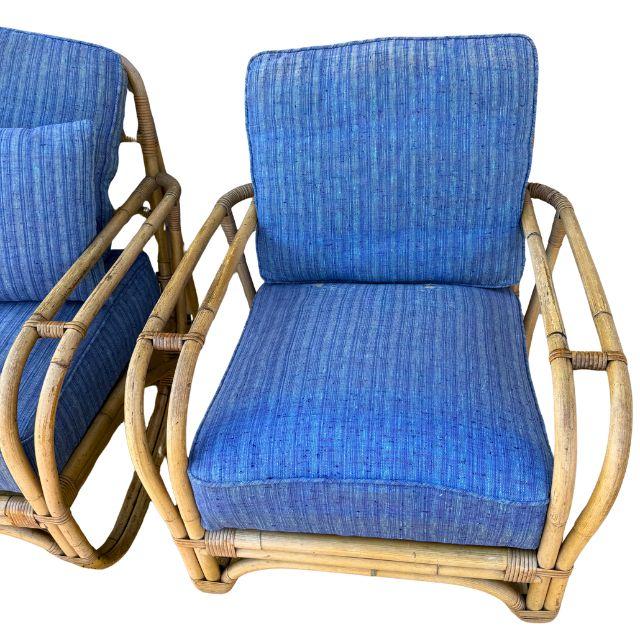 Mid 20th Century Rattan Chairs, White Craft Products, Miami, Florida, Pair (2) For Sale - Image 17 of 18