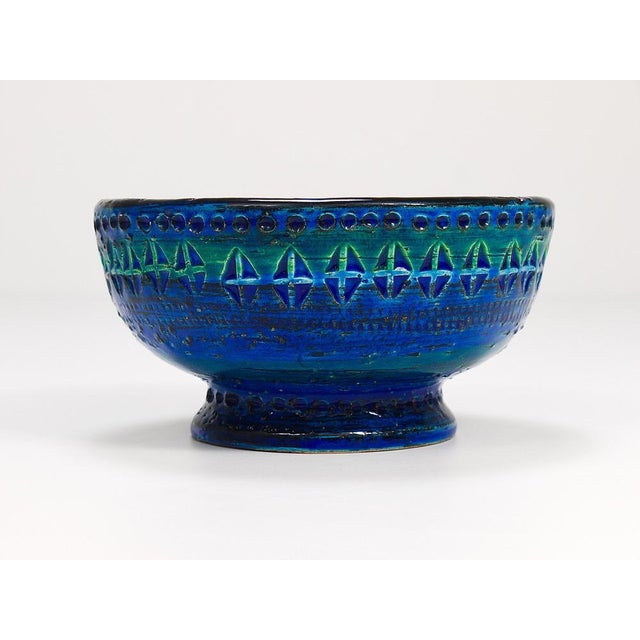 Mid-Century Modern Mid-Century Rimini Blue Glazed Candleholder Bowl attributed to Bitossi for Bitossi, 1950s For Sale - Image 3 of 14