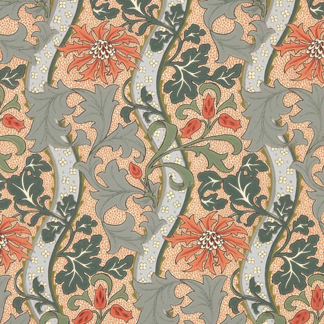 Morris & Co. Cornflower Wallpaper in Russet/Teal- a sample For Sale