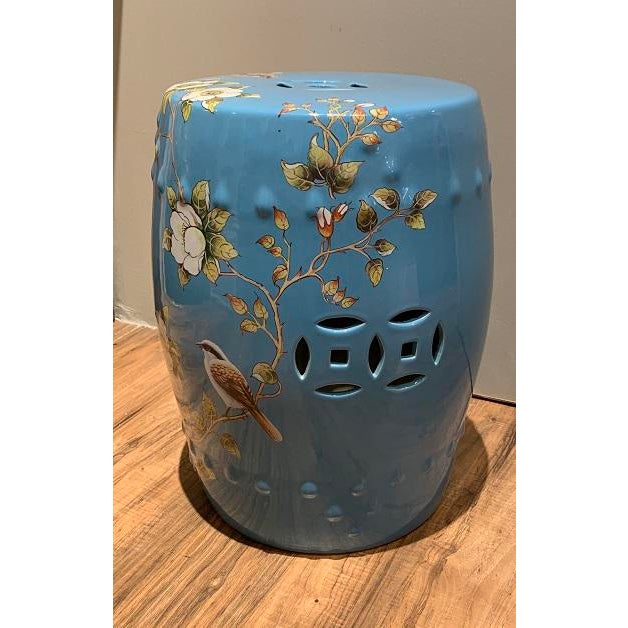 Sky Blue Ceramic Garden Stool Chairish