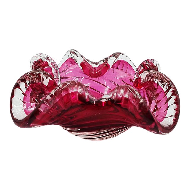 1960s Astonishing Pink Ashtray or Catch-All in Murano Glass For Sale