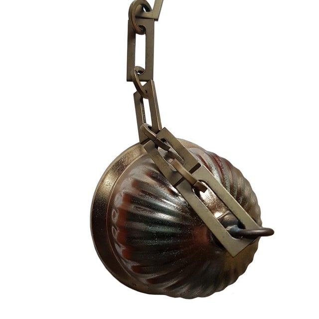 Art Deco Marbled Glass Globe Pendant Lamp For Sale - Image 4 of 6