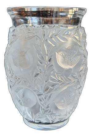 Vintage Vase Bagatelle in Satin Crystal Glass by Lalique, 1960s
