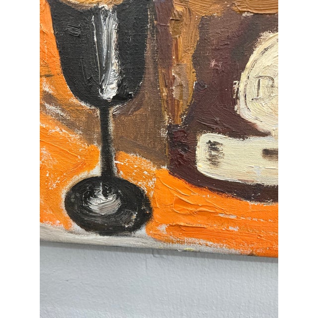 Midcentury Cubist Still Life Painting For Sale - Image 9 of 12