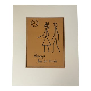 1940s "Good Manners" Double-Sided Stick Figure Poster For Sale