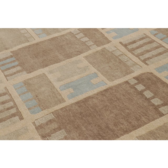 Rug & Kilim Contemporary Scandinavian Style Geometric Taupe Wool Rug by Rug & Kilim, India For Sale - Image 4 of 10