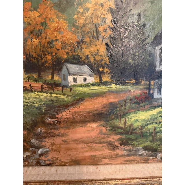 1970s Vintage D. Snyder Dual-Signed Impasto Landscape Painting in Ornate Gallery Frame For Sale - Image 5 of 16