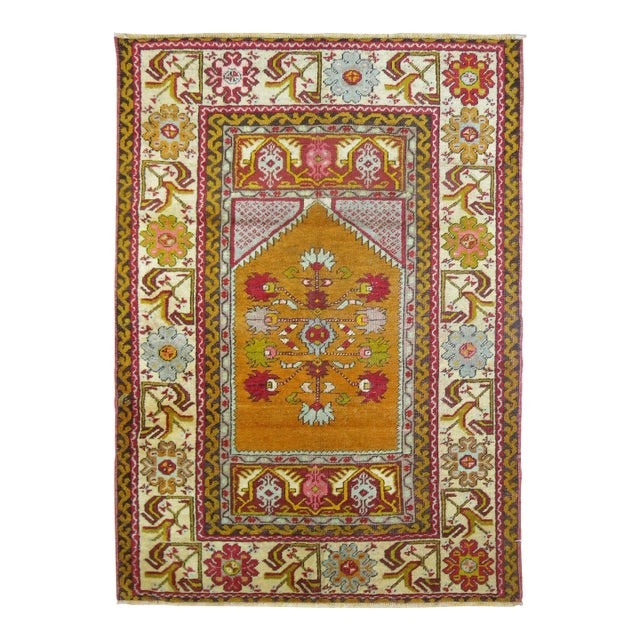 Zabihi Collection Vintage Turkish Oushak - 3'5" x 5'4" For Sale