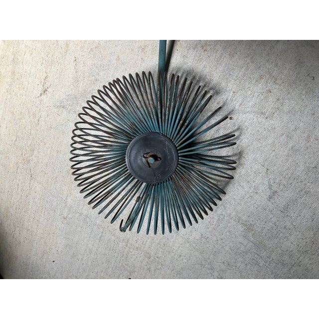 1950s Mid Century Sculptural Pecan Gatherer Wall Art in Turquoise For Sale - Image 4 of 6